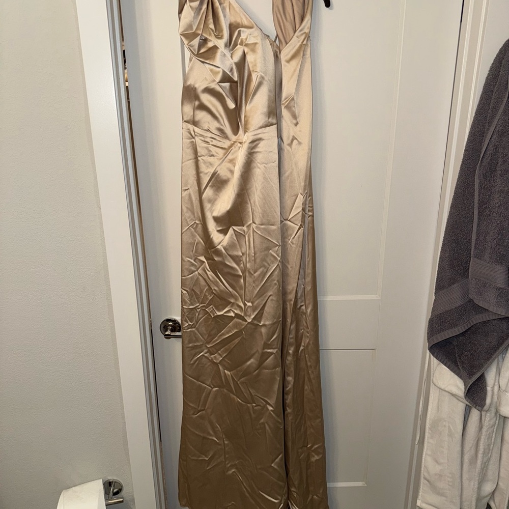 Elegant Gold Satin Gown